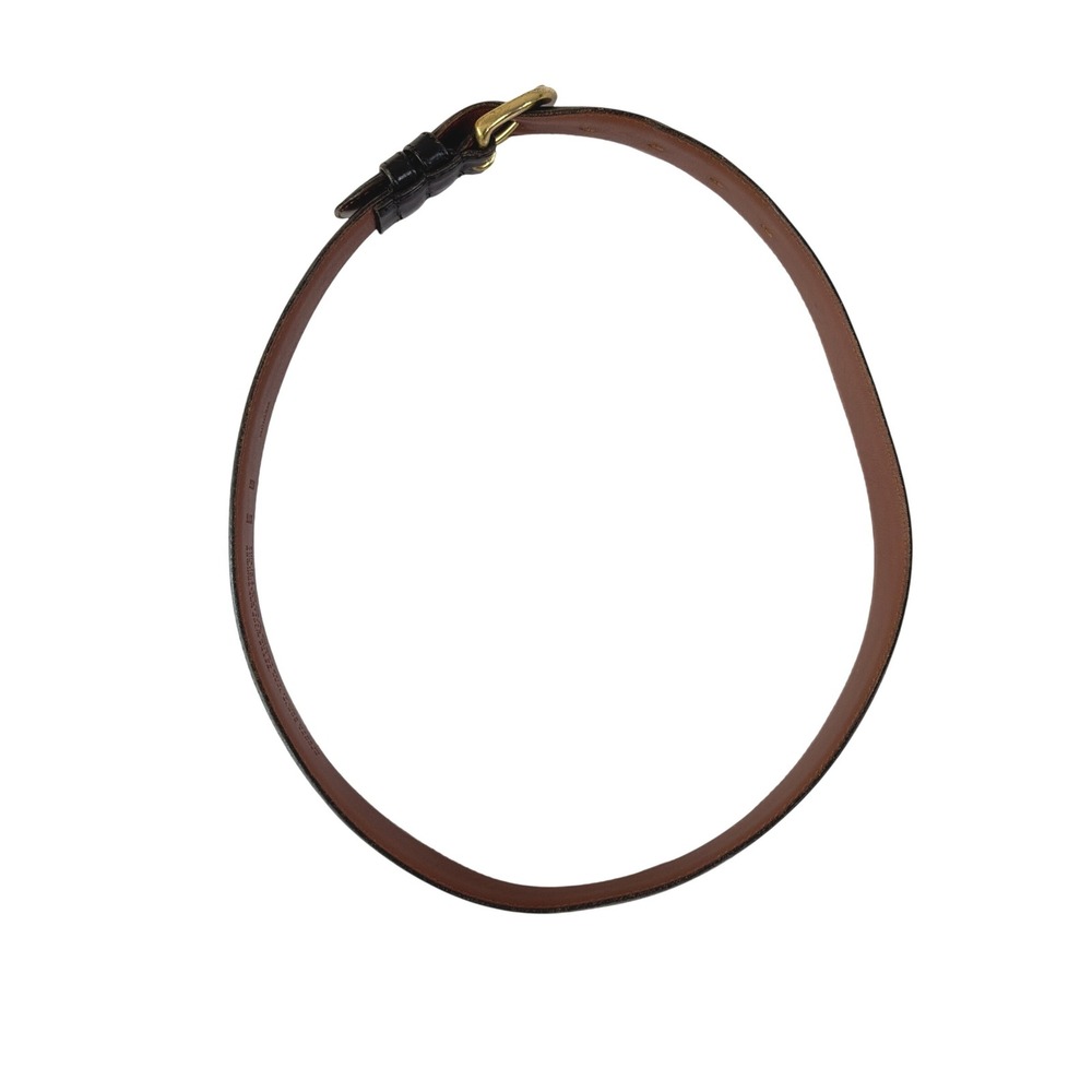 Coach Belt Black Glove Tanned Cowhide USA Made Brass Buckle 25/26‎